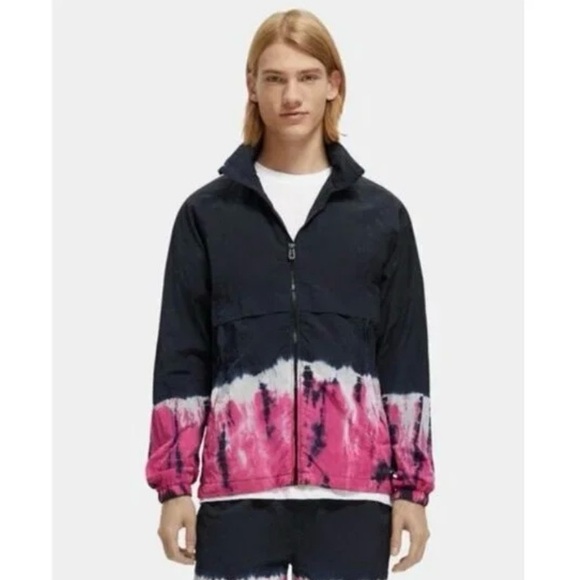 Scotch & Soda Tye-dyed Hooded Zip-up Jacket - size L